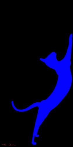 ORIENTAL Electric blue Oriental cat Showroom - Inkjet on plexi, limited editions, numbered and signed. Wildlife painting Art and decoration. Click to select an image, organise your own set, order from the painter on line